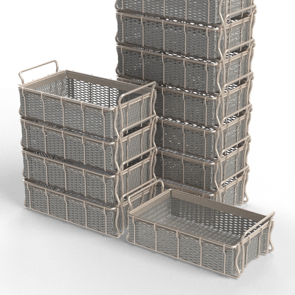 Stainless Steel Square Mesh Basket - 14 x 11 x 4